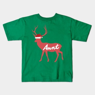 Aunt Reindeer Family Group Christmas Eve Matching Gift Kids T-Shirt